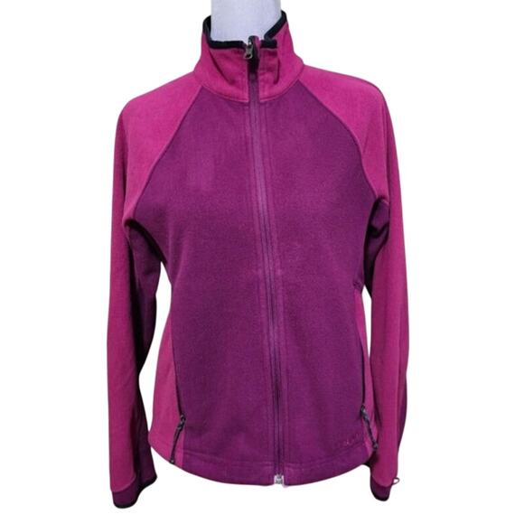 L.L. Bean Jacket Plum Fleece Polartec Weather Channel Pockets Women's Size Small - Picture 1 of 6
